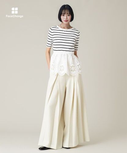 LOULOU WILLOUGHBY】アイレットレースペプラムプルオーバー
