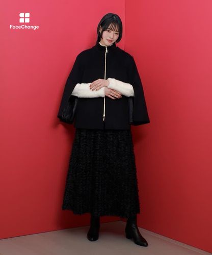 LOULOU WILLOUGHBY】シャルムビーバーケープ風コート|allureville