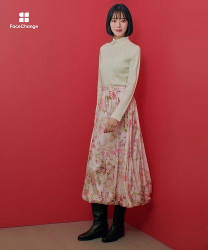 LOULOU WILLOUGHBY】RATTIソフトフラワプリントバルーンスカート