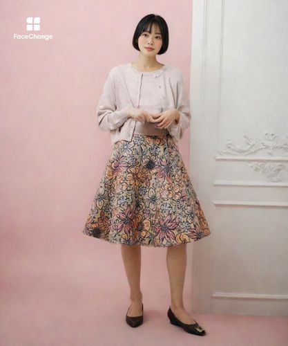 LOULOU WILLOUGHBY】MALHIAフラワージャガードフレアスカート