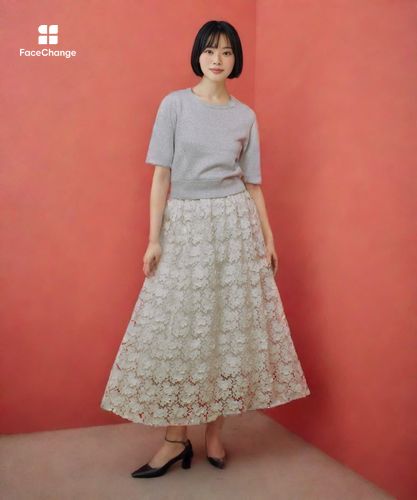 LOULOU WILLOUGHBY】ケミカルフラワーレーススカート|allureville