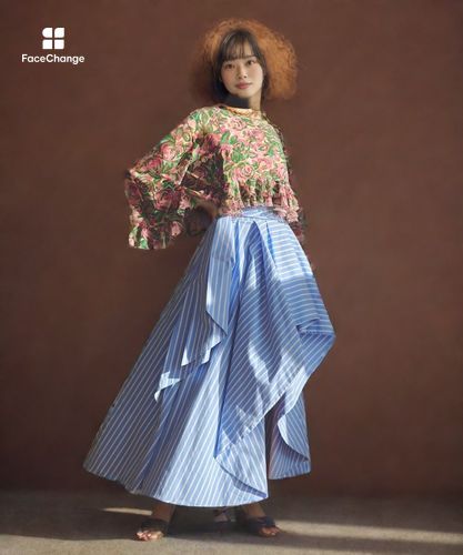 LOULOU WILLOUGHBY】SPRINTEXフラワープリントフリルブラウス