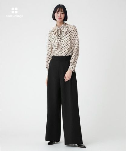 LOULOU WILLOUGHBY】◇デシンドットフリルボウタイブラウス