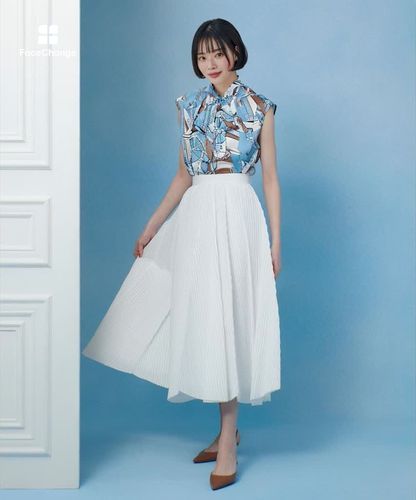 新品タグ有★最終値下げ★ルルウィルビー マリーナプリント ブラウス　2025SS LOULOU WILLOUGHBY】RATTI マリーナプリントブラウス|allureville