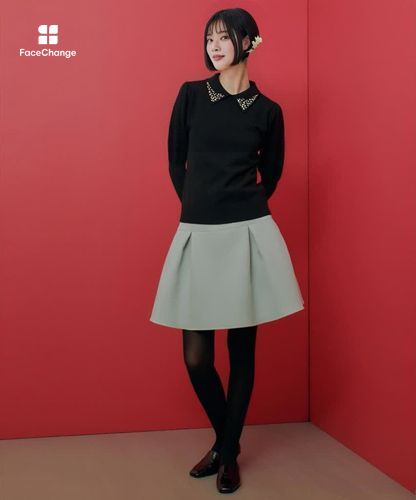 LOULOU WILLOUGHBY】衿ビジューパフスリーブプルオーバー|allureville