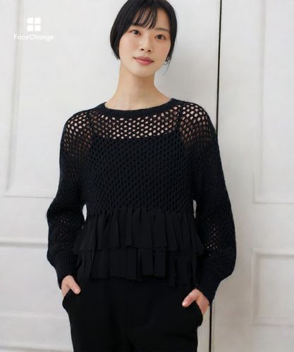 LOULOU WILLOUGHBY】シフォンパピエメッシュプルオーバー|allureville