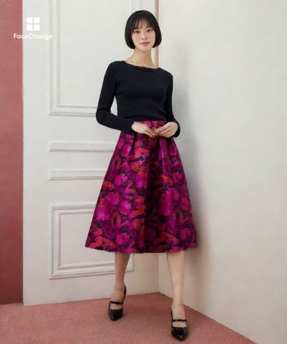 LOULOU WILLOUGHBY】LIMONTAジャガードフレアスカート|allureville