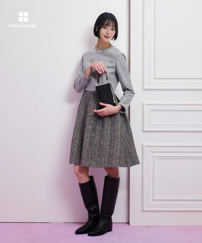 Loulou Willoughby(ルルウィルビー) アンサンブル レディース美品  - ダークグリーン×アイボリー×黒 LOULOU WILLOUGHBY（ルルウィルビー） ニット セーター 「LOULOU