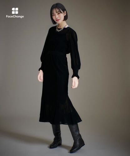 LOULOU WILLOUGHBY】チュールフロッキーマーメイドワンピース