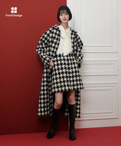 LOULOU WILLOUGHBY】ロービング千鳥ロングコート|allureville OFFICIAL