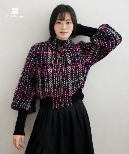 LOULOU WILLOUGHBY】CLARENSONツイードブルゾン|allureville OFFICIAL