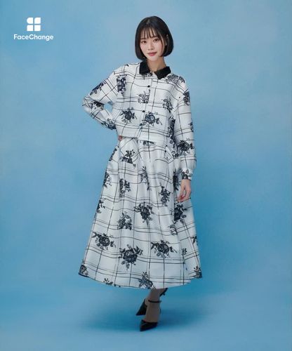 SILK COフラワーチェックシャツブラウス|allureville OFFICIAL SITE