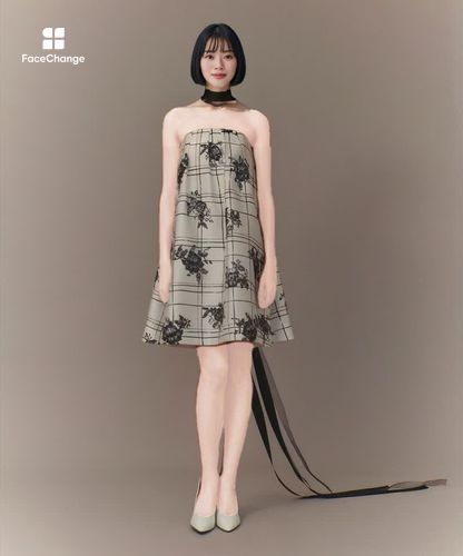 SILK COフラワーチェックワンピース|allureville OFFICIAL SITE