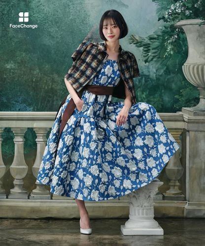 チェックフラワーモチーフ半袖ジャケット|allureville OFFICIAL SITE