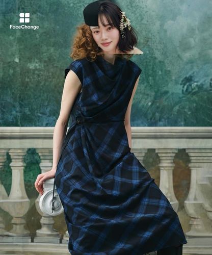 アルアバイル　ワンピース　新品　タグ付き ドレープチェックワンピース|allureville OFFICIAL SITE / ONLINE SHOP