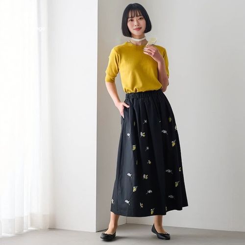 総柄刺繍スカート(花笑むとき/hana emu toki)｜通販のベルメゾンネット