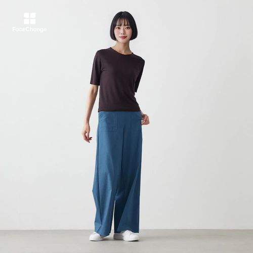 ち*丸様 HANA ワイドパンツ　Lサイズ 麻混素材のワイドパンツ(花笑むとき/hana emu toki)｜通販のベルメゾン
