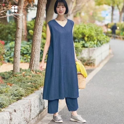 インディゴ染めガーゼパンツ｜通販のベルメゾンネット