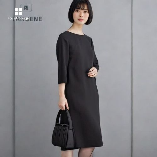 美しいカッティングのアンサンブル 7号・ブラック｜東京ソワール