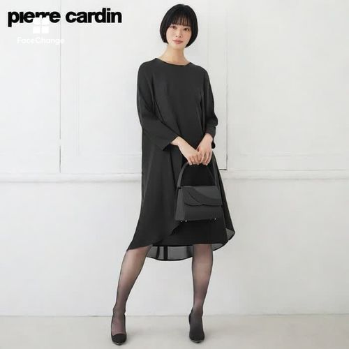 動きを美しく見せる切り替えワンピース 9号・ブラック｜東京ソワール