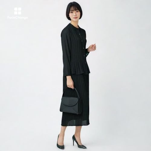 フリルカラーのシフォンブラウス 9号・ブラック｜東京ソワール