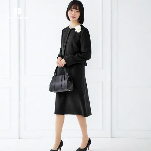 洗える前開きアンサンブル 7号・ブラック｜東京ソワールオンラインストア