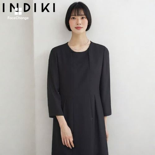 洗える｜ドレスレット付ノーカラーアンサンブル 9号・ブラック｜東京