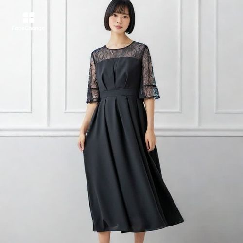 未使用(9)東京ソワール素材感で魅せる大人のセレモニーワンピース black-hair-bob-with-bangs.jpg