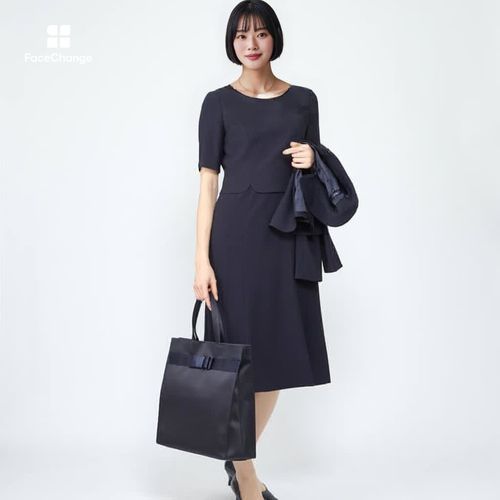 撥水加工】ビッグサイズのお受験トートバッグ ・ネイビー｜東京