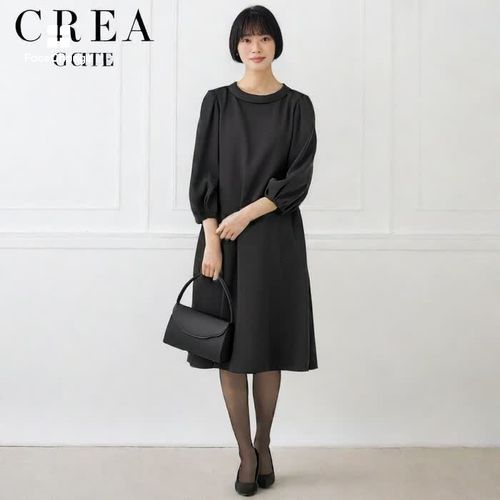 洗える｜ロールカラーのAラインワンピース 9号・ブラック｜東京