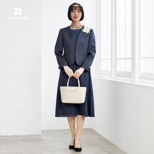 洗える｜麻調素材ジャケットのアンサンブル 15号・ベージュ×グリーン