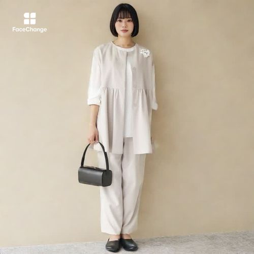 洗える｜ストレッチツイルのジレ 9号・ベージュ｜東京ソワール