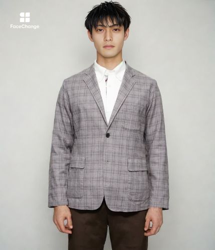 ウォッシャブル】ミルド グレンチェックオーバーペイン カミーチャ