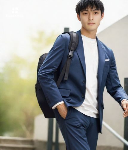 ストレッチ・ウォッシャブル】MOVING COMFORT ヘリンボーン ジャージー