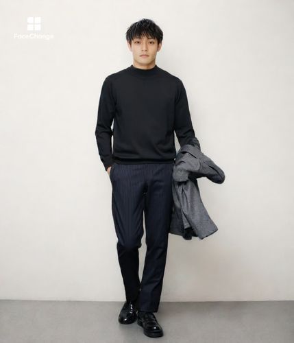 ウォッシャブル・ストレッチ】チョークストライプ パンツ(11246862