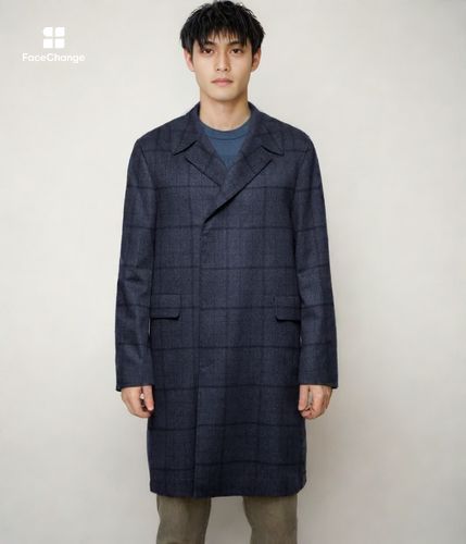カシミヤ混ビーバー グレンチェック バルマカンコート(11339305-2023