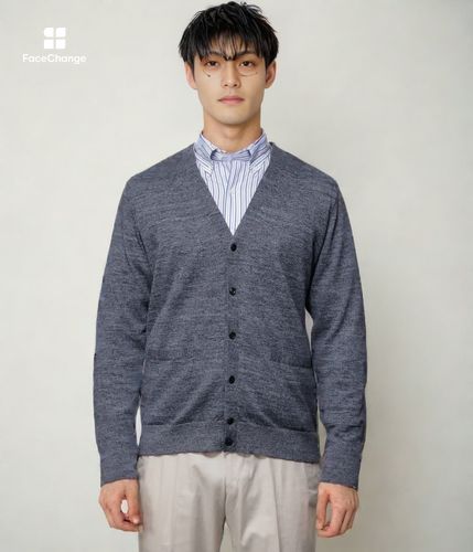 ウォッシャブル】リネンポリエステル カーディガン(11532521-2024