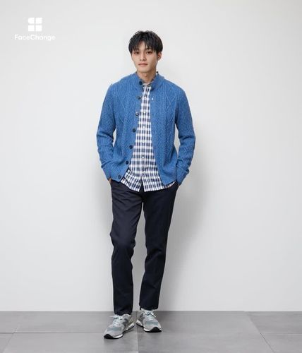 メンズ スタンドカラー カーディガン 楽天市場】スタンドカラーカーディガン ボタン スタンドカラー