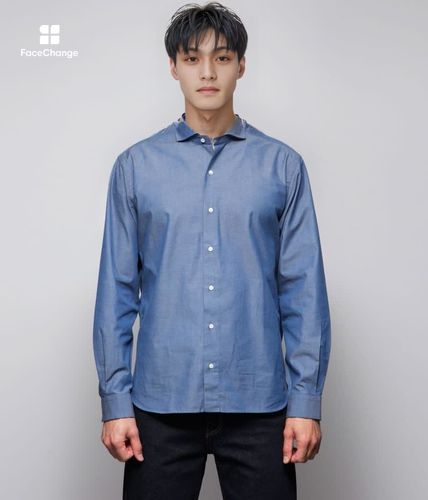 st pour homme シャツ ブルー 長袖シャツ ユニセックス 7093－42 ロイヤルブルー （SS～3L