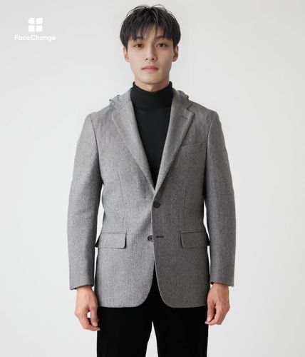 ラムウール ヘリンボーン ジャケット(16193184-2024)｜ファッション