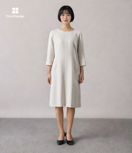 ニューヨーカー Aライン ワンピース　１５号 ニューヨーカー Aライン ワンピース 15号 ラメジャカード 7分袖A