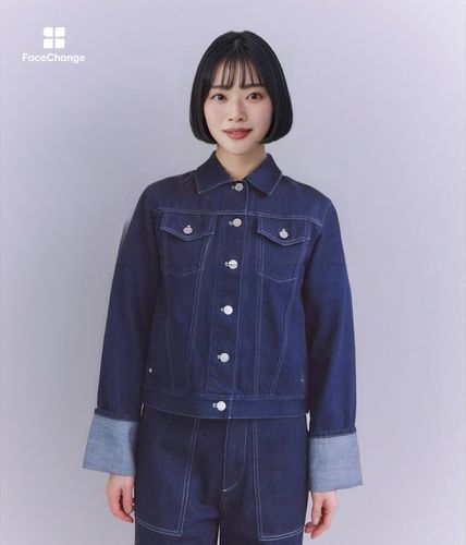 Organic Cotton Denim ロールアップデニムジャケット(37115091-2025