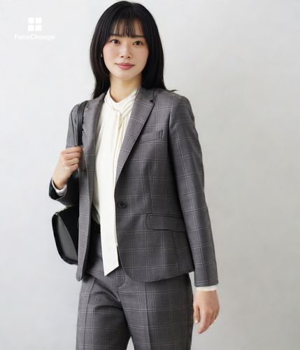 ウールウインドウペイン ノッチドラペル1釦ジャケット(51016350-2025