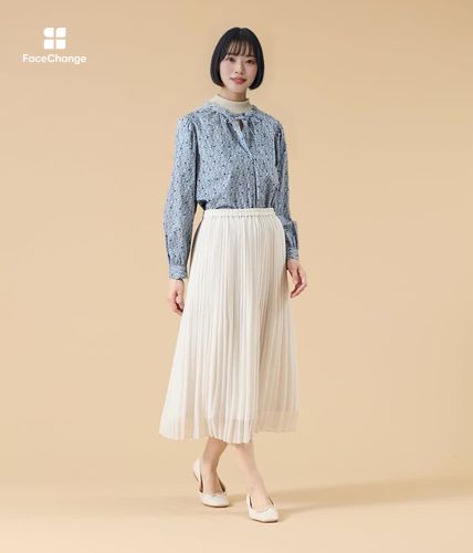 シフォンジョーゼット プリーツスカート(51258113-2026)｜ファッション