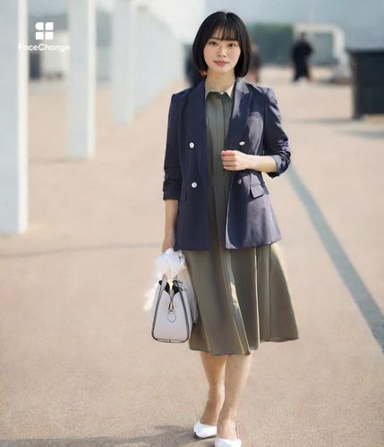 ストレッチ】マットクロス シャツワンピース(51455155-2025