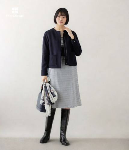 NEWYORKER MELTON ノーカラージップブルゾン(51553861-2024