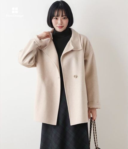 ENFOLD ウールリバー スタンド ショート コート ENFOLD/エンフォルド｜【Oct. 5th】ENFOLD “STAND SHORT COAT”｜エル