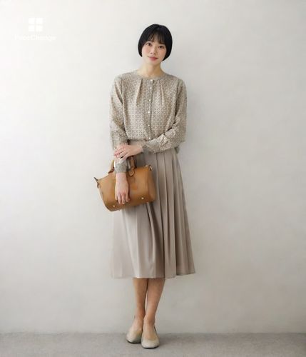 シェブロンプリント タックブラウス(51622112-2024)｜ファッション通販