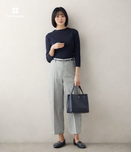 手洗い可能】ハイネック7分袖プルオーバー(51723520-2024