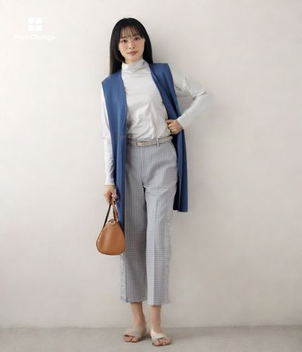 手洗い可能】TC総針 ダブルブレストニットジレ(51793621-2024